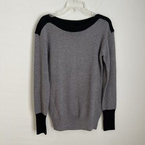 New PattyBoutik Gray Black Boat Neck Long Sleeve Sweater